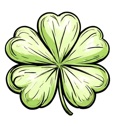 a four - leaved clover with an evil grimace tattoo design idea
