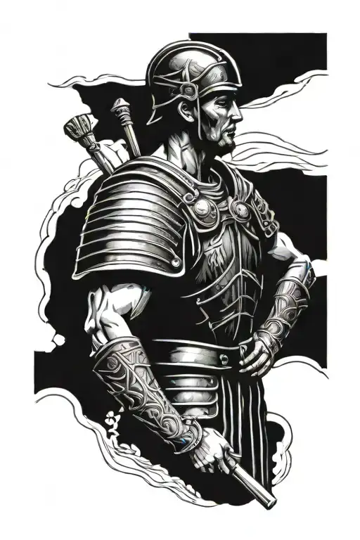 1993 Roman soldier tattoo design idea