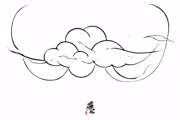 Traditional Japanese style cloud tattoo design (kumo). tattoo design idea