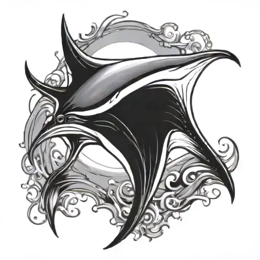 manta ray image tattoo design idea