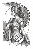 athena greek goddess tattoo design idea