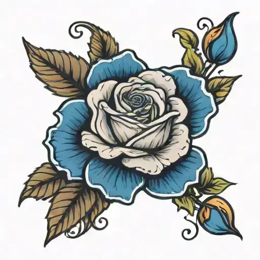Angelica With a riyale blue rose on inner wrist tattoo design idea