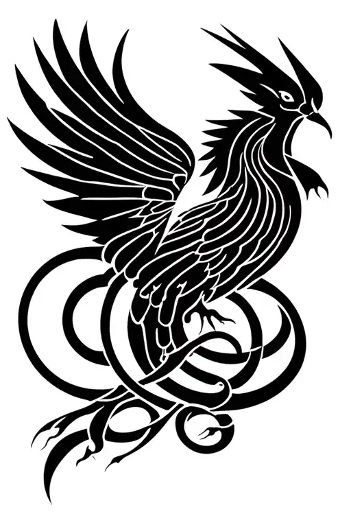 Ouroboros and phoenix semicolon tattoo design tattoo design idea