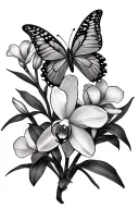 butterfly orchids leopard print incorporated tattoo design idea