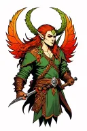 elf warrior tattoo design idea