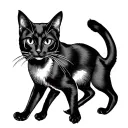Halloween cat in a walking pose tattoo design idea