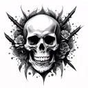 Gothic Skull tattoo design idea