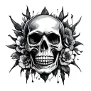Gothic Skull tattoo design idea