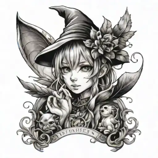 fairy tale anime characters tattoo design idea