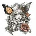 fairy tale anime characters tattoo design idea