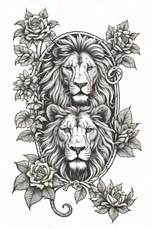 Garden of Eden and Lion of Judah tattoo design idea