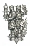 Knight and King chess pieces tattoo design idea
