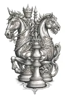 Knight and King chess pieces tattoo design idea