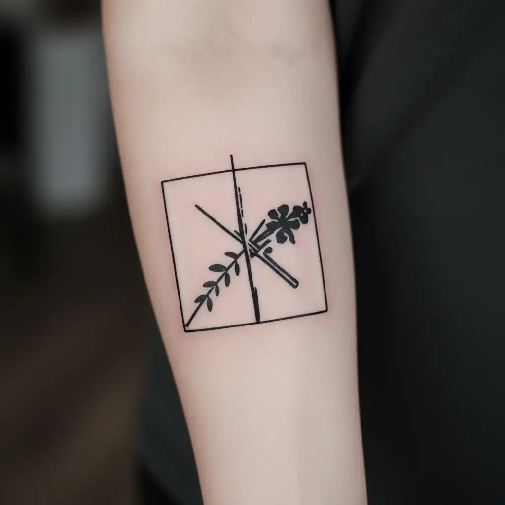 lesbian symbol  with lavander  tattoo design idea