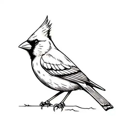 cardinal perched and 444 incorporated tattoo design idea