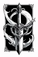 Damocles sword with semi colon incorporated tattoo design idea
