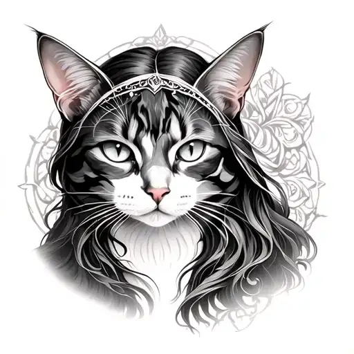 galadriel as a cat tattoo design idea