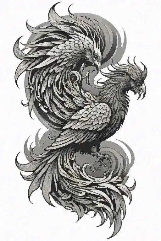 Japanese phoenix tattoo design idea