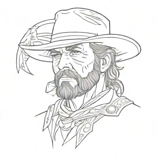 Dutch Van Der Linde shoulders and up Red dead redemption 2 tattoo design idea