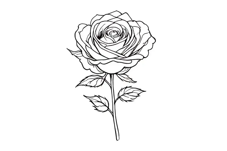 ellie as part of the stem of a rose  tattoo design idea