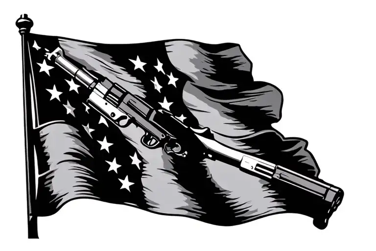 2nd amendment flag tattoo design idea
