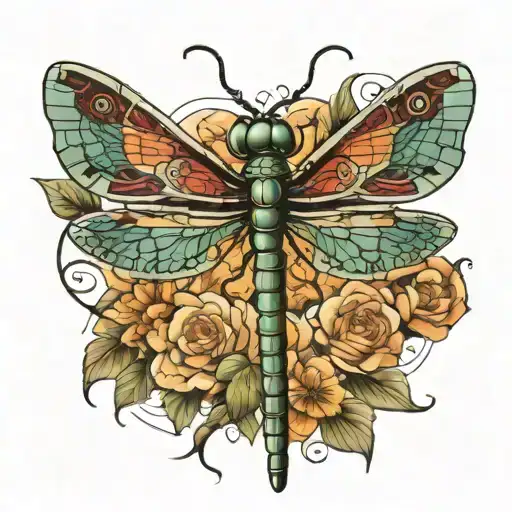 lung cancer dragonfly made tattoo design idea