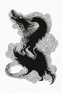 full body wolf howling moon tattoo design idea