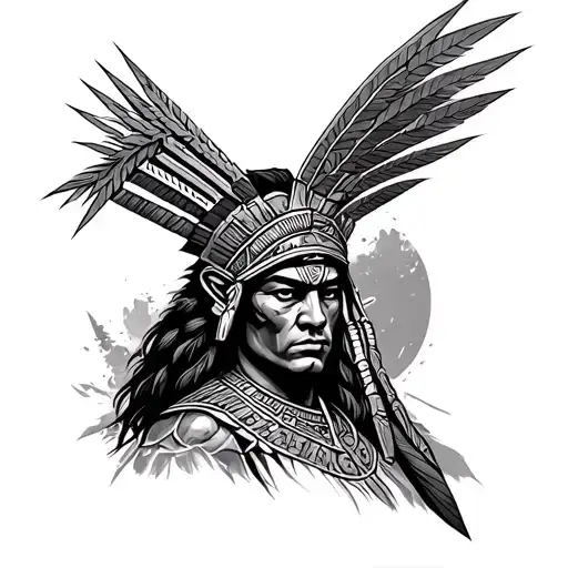 aztec  warrior tattoo design idea