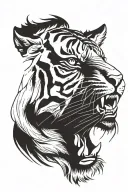 Tiger face tattoo design idea