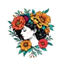 mama tried with flowers intertwined tattoo design idea