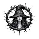 Crown Thorns empath witch tattoo design idea