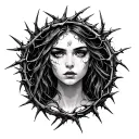 Crown Thorns empath witch tattoo design idea