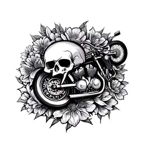 deceased love one. motorcycle. motto simple words tattoo design idea