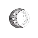 fine line geometric sketch style stipple linework moon tattoo design idea