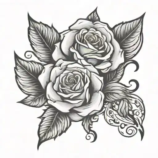 Heather name tattoo with rose intertwined tattoo design idea