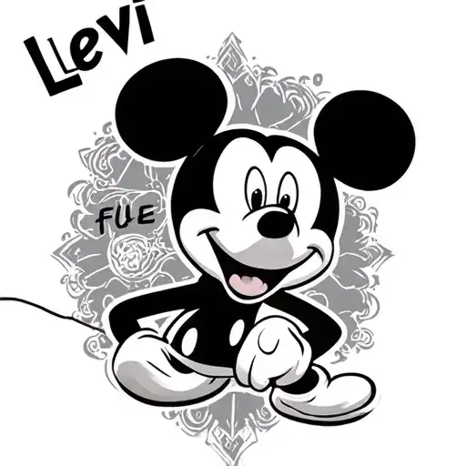 "Levi" Mickey mouse tattoo design idea