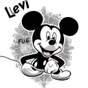 "Levi" Mickey mouse tattoo design idea