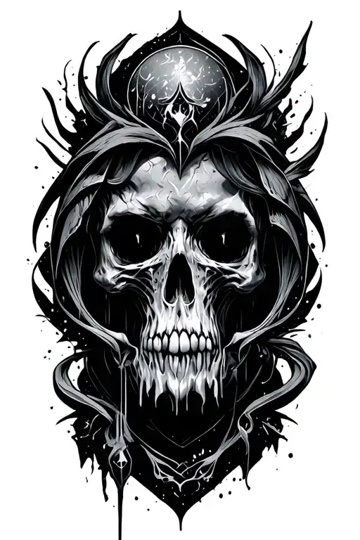 Sigilism cyber, dark, goth tattoo design idea