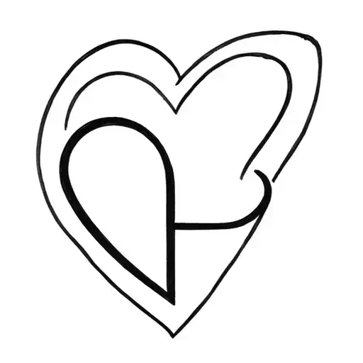 Letter L combined with a heart tattoo design idea