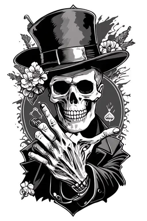 skeleton dealer has a winning hand but you were born to loose tattoo design idea