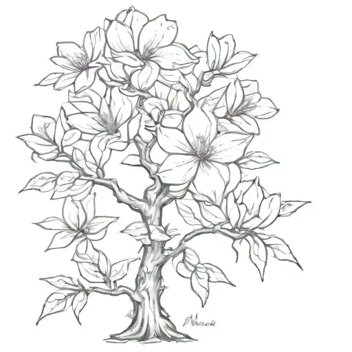 magnolia tree Mississippi tattoo design idea