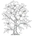 magnolia tree Mississippi tattoo design idea