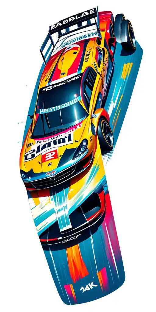 f1 world champions with cars racing tattoo design idea