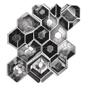 honeycomb sleeve with smoke shading tattoo design idea