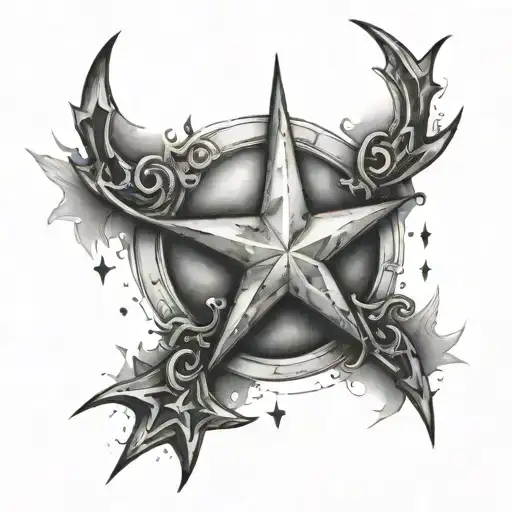 create 5 stars and underneath write "lights will guide you home" tattoo design idea