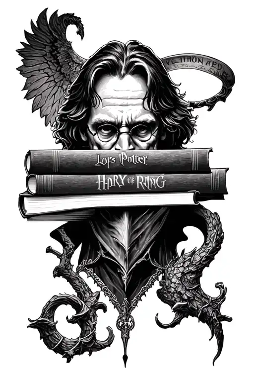 Stephen King, books, Lors of the ring, Harry Potter tattoo design idea