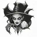 sexy spider lady tattoo design idea