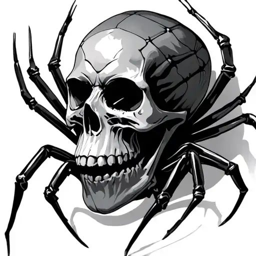 spider skull tattoo design idea