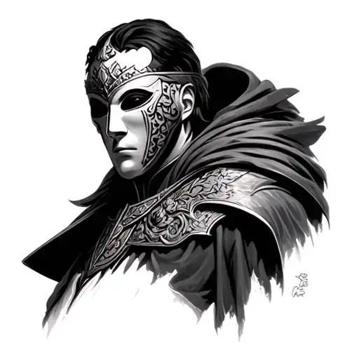 king baldwin iv with his mask tattoo design idea