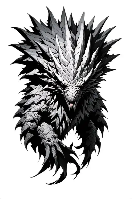 nergigante from monster hunter world map representing tattoo design idea